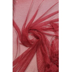 Tela Arrastão Fancy Com Lurex Vermelho -Largura 1,45 m x Comprimento 3 m 