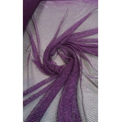 Tela Arrastão Fancy Com Lurex Uva - Largura 1,45 m x Comprimento 3 m 