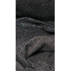 Lurex de Malha Galaxia Furtacor Preto  -Largura 1,70 m x Comprimento 3 m 
