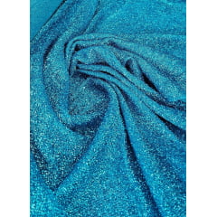 Lurex Esponja Azul Turquesa - Largura 1,50 m x Comprimento 2,50 m 
