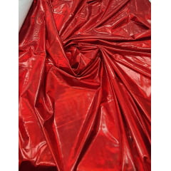 Vinil Holográfico Vermelho com Elastano COM DEFEITO - Largura 1,47 m x Comprimento 2,50 m 