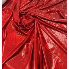 Vinil Holográfico Vermelho com Elastano COM DEFEITO - Largura 1,47 m x Comprimento 2,50 m 
