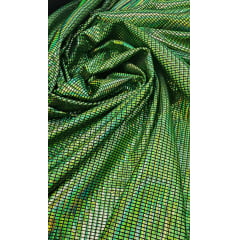 Malha Look Holográfica Verde -Largura 1,50 m x Comprimento 0,68 cm