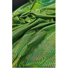 Malha Look Holográfica Verde -Largura 1,50 m x Comprimento 0,68 cm