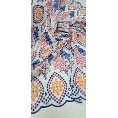 Layse Bordada Marrakech Azul Royal - Largura 1,30 m x Comprimento 2,50 m 