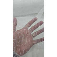 Tule Bordado Caminho Sem Fim Off White com Paetê Transparente  - Largura 1,60 m x Comprimento 1 m