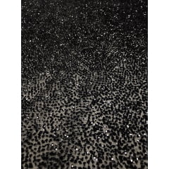 Tule com Glitter Preto Pesado - Largura 1,40 m x Comprimento 1 m 