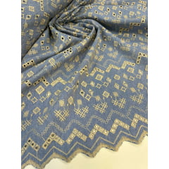 Layse Jeans Bordada BTJ 2 CLARO  - Largura 1,30 m x Comprimento 3 m 