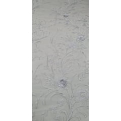 Tule Bordado 3D Branco Modelo FA20 - Largura 1,40 m x Comprimento 2,50 m 