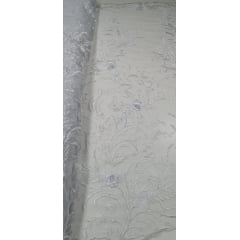 Tule Bordado 3D Branco Modelo FA20 - Largura 1,40 m x Comprimento 2,50 m 