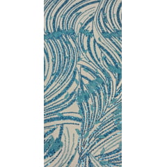 Tule Bordado Premium com Pedrarias Azul Turquesa HS1869  - largura 1,30 m x Comprimento 0,70 cm