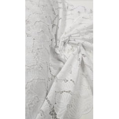Layse Richelieu Branca Flores I19 COM SUJEIRA- Largura 1,30 m x Comprimento 0,80 cm