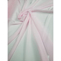 Mousseline Lisa Toque de Seda Rosa Bebê - Largura 1,50 m x Comprimento 4,50 m 