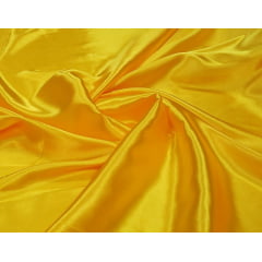 Cetim Charmeusse Liso Amarelo Ouro COM SUJEIRA E AMASSADO - Largura 1,47 m x Comprimento 3,80 m 