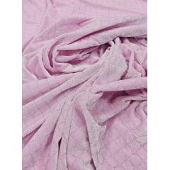 Veludo Cristal Diamond Rosa Bebê Xadrez COM SUJEIRA - Largura 1,50 m x Comprimento 0,90 cm