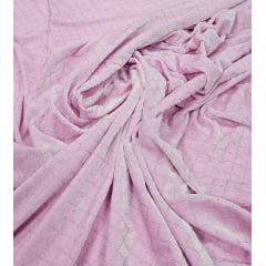 Veludo Cristal Diamond Rosa Bebê Xadrez COM SUJEIRA - Largura 1,50 m x Comprimento 0,90 cm
