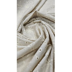 Layse em Linho Trovata Natural Floral - Largura 1,50 m x Comprimento 1,20 m 