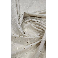 Layse em Linho Trovata Natural Floral - Largura 1,50 m x Comprimento 1,20 m 