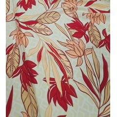 Viscose estampada amarelo e vermelho - Largura 1,45 m x Comprimento 2,50 m
