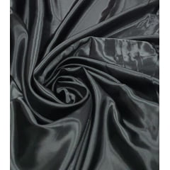 Cetim Charmeusse Liso Preto - Largura 1,47 m x Comprimento 1,60 m 