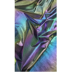 Lurex Creponado Holográfico Preto - Largura 1,50 m x Comprimento 2 m 