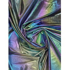 Lurex Creponado Holográfico Preto - Largura 1,50 m x Comprimento 2 m 
