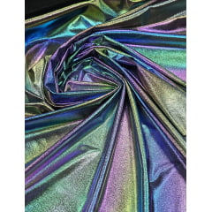 Lurex Creponado Holográfico Preto - Largura 1,50 m x Comprimento 2 m 