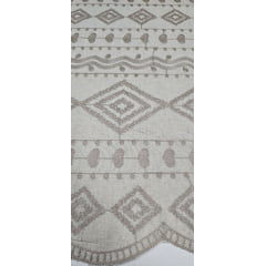 Linho Trovata Bordado Cordonê Étnico Natural - Largura 1,30 m x Comprimento 2 m 
