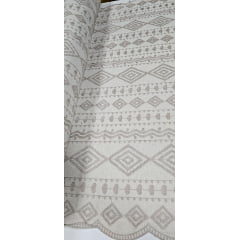 Linho Trovata Bordado Cordonê Étnico Natural - Largura 1,30 m x Comprimento 2 m 
