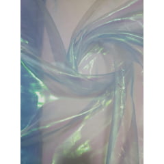 Organza Holográfica Azul - Largura 1,50 m x Comprimento 0,80 cm