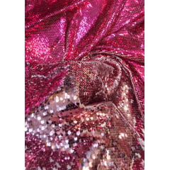 Paetê Bordado Reversível Pink com Rosê Gold - Largura 1,35 m x Comprimento 2 m 