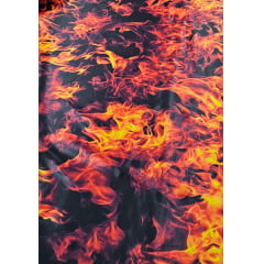 Cetim Estampado Digital Fogo CORTE TORTO - Largura 1,47 m x Comprimento 1 M 
