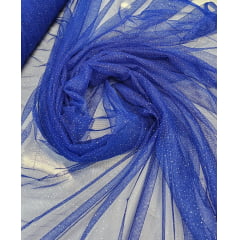 Tule com Glitter Fantasy Azul Royal - Largura 1,50 m x Comprimento 2 m 
