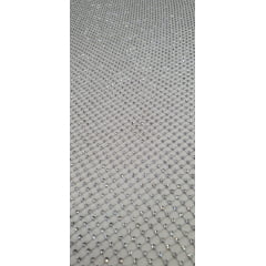 Tela Arrastão Branco com Pedrarias Prata - Largura 1,30 m x Comprimento 1 m 