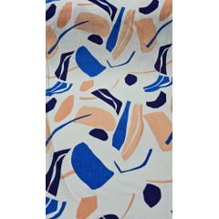 Viscose Pesada Rustique Estampada Azul 7A - Largura 1,47 m x Comprimento 1,30 m 