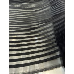 Mousseline Filetado Preto - Largura 1,47 m x Comprimento 2,80 m 