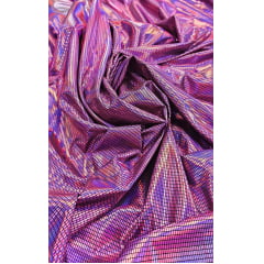 Malha Look Holográfica Pink - Largura 1,50 m x Comprimento 1 m 