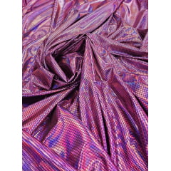 Malha Look Holográfica Pink - Largura 1,50 m x Comprimento 1 m 