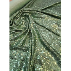 Paetê Bordado Magestic Verde Abacate - Largura 1,45 m x Comprimento 2,60 m 