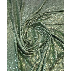Paetê Bordado Magestic Verde Abacate - Largura 1,45 m x Comprimento 2,60 m 