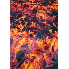 Cetim Estampado Digital Fogo COM FIO PUXADO - Largura 1,47 m x Comprimento 2 m 