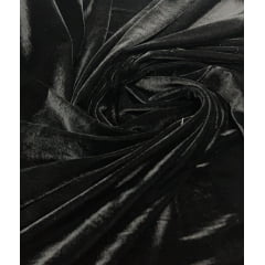 Veludo Cristal Spandex c/ Lycra Preto - Largura 1,50 m x Comprimento 4 m 
