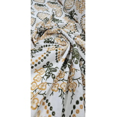 Layse Bordada Marrakech Verde Oliva - Largura 1,30 m x Comprimento 1,55 m 