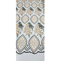 Layse Bordada Marrakech Verde Oliva - Largura 1,30 m x Comprimento 1,55 m 