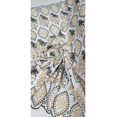 Layse Bordada Marrakech Verde Oliva - Largura 1,30 m x Comprimento 1,55 m 