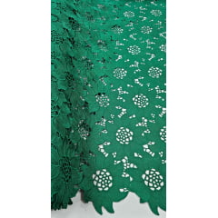 Renda Guipir Girassol Dull Opaca Verde Bandeira - Largura 1,30 m x Comprimento 050 cm