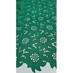 Renda Guipir Girassol Dull Opaca Verde Bandeira - Largura 1,30 m x Comprimento 050 cm