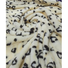 Pelúcia Animal Print Creme - Largura 1,80 m x Comprimento 0,50 CM