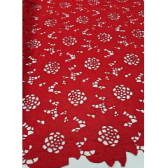 Renda Guipir Girassol Dull Opaca Vermelho - Largura 1,30 m x Comprimento 2,90 m 