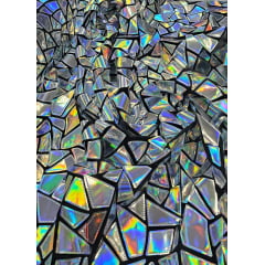 Veludo Bordado Flash Back Prata Holográfico - Largura 1,40 m x Comprimento 0,60 cm